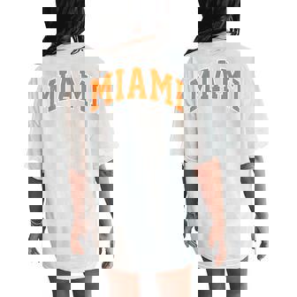 Retro Miami Miami Vintage Classic Orange Green Fl Women's Oversized Comfort T-Shirt Back Print | Seseable UK