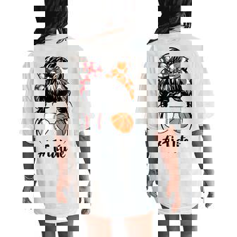 Tia Life Baseball Basketball Tia Messy Bun Mother's Day Women's Oversized Comfort T-Shirt Back Print - Thegiftio