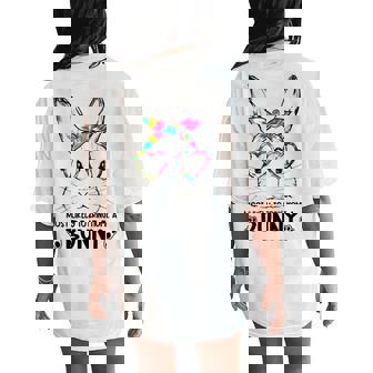 Tie-Dye Bunny Face Girls Most Likely To Bring Home A Bunny Women's Oversized Comfort T-Shirt Back Print - Seseable