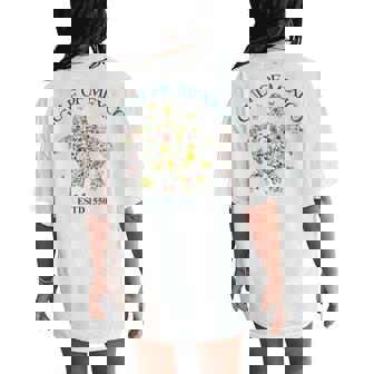 Vintage Gulf Of Mexico Est 1550 Floral Turtle Women's Oversized Comfort T-Shirt Back Print | Mazezy