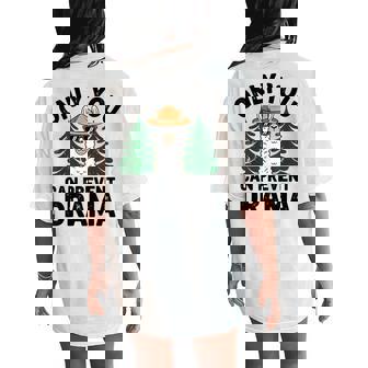 Vintage Only You Can Prevent Drama Llama Lovers Women's Oversized Comfort T-Shirt Back Print | Mazezy