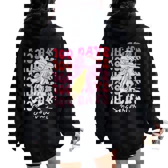 100 Days Of School Girls Coquette Bow 100 Days Smarter Women Oversized Hoodie Back Print - Thegiftio