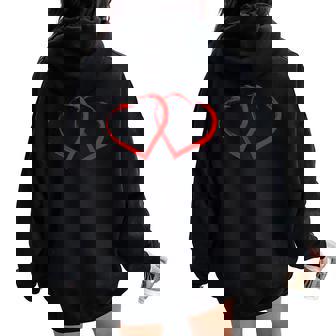2 Coeurs Rouges Pour Homme Original Saintalentin Sweat à capuche oversize pour femme avec imprimé dans le dos - Cadeauxyz