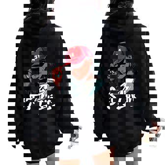 314 St Louis Black Girl Red Hat Hometown Stl Women Oversized Hoodie Back Print - Thegiftio UK