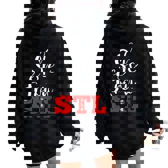 314 STL She From St Louis Missouri Women Women Oversized Hoodie Back Print - Monsterry