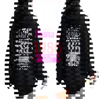 38 Años Regalo De Cumpleaños Hecha En 1986 38 Años Cuello Women Oversized Hoodie Back Print - Regaloses