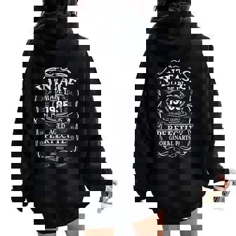 40 Cumpleaños Diseño Retrointage Hombre 1985 Women Oversized Hoodie Back Print - Regaloses