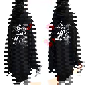 I Am 44 Plus 1 Middle Finger Skull 45th Birthday Women Women Oversized Hoodie Back Print - Monsterry