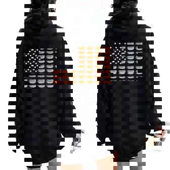 4th Of July Hot Dog USA Flag Men Women Women Oversized Hoodie Back Print - Monsterry