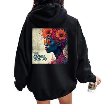 The 92 Percent – The 92 Logo On Floral Black Women Women Oversized Hoodie Back Print - Thegiftio UK
