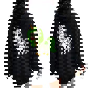 Adorable Trèfle Licorne St Patrick Pour Filles Et Enfants Sweat à capuche oversize pour femme avec imprimé dans le dos - Cadeauxyz