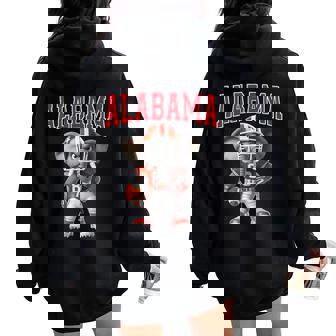 Alabama AL Vintage Sports Elephant Love Men Women Kids Women Oversized Hoodie Back Print - Monsterry