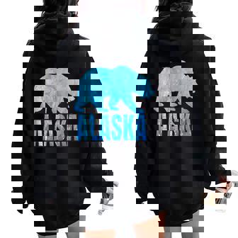 Alaska State Animal Polar Bear Ice Souvenir Boy & Girl Women Oversized Hoodie Back Print - Monsterry