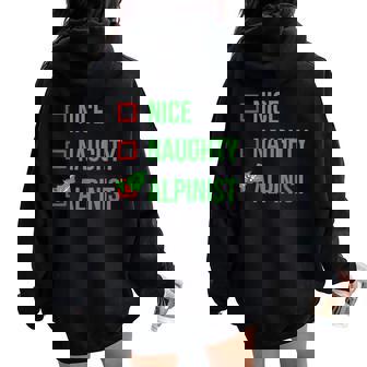 Alpinist Pajama Christmas Women Oversized Hoodie Back Print - Monsterry