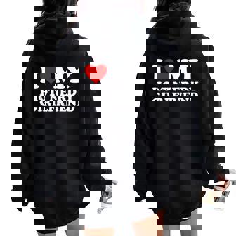 Amo A Mi Novia Nerd Caliente I Heart My Hot Girlfriend Women Oversized Hoodie Back Print - Regaloses