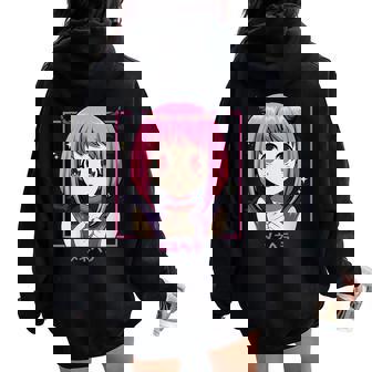 Anime Japonais Punk Girl Evil Pastel Menhera Kawaii Sweat à capuche oversize pour femme avec imprimé dans le dos - Cadeauxyz