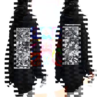 Anime Mech Girls Women Oversized Hoodie Back Print - Monsterry