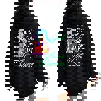 Anime And Ramen Just a Girl Who Loves Anime Girls Women Oversized Hoodie Back Print - Monsterry