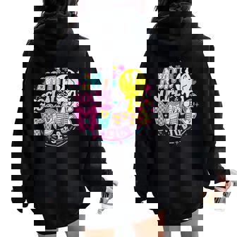 Anti Social Moms Club Mom Life Womens Women Oversized Hoodie Back Print - Seseable