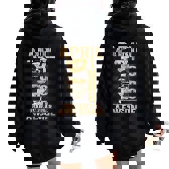 April 57Th Birthday 1968 Awesome Teddy Bear Women Oversized Hoodie Back Print - Thegiftio