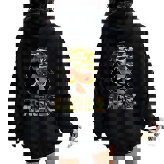 Aries Queen Camouflage Black Woman Cap Zodiac Sign Women Oversized Hoodie Back Print - Thegiftio UK