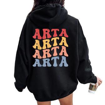 Arta City Groovy Retro Women Oversized Hoodie Back Print - Regaloses