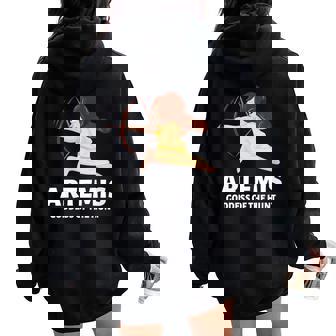 Artemis Déesse Mythologie Grecque Grèce Antique Chasseur Sweat à capuche oversize pour femme avec imprimé dans le dos - Cadeauxyz