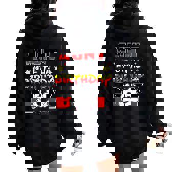 Aunt Of The Birthday Boy Matching Nephew Family Bday Women Oversized Hoodie Back Print - Thegiftio