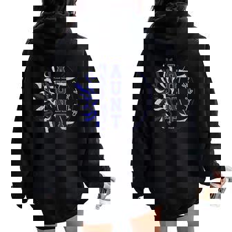Aunt Of Football Player And Cheerleader Auntie Women Oversized Hoodie Back Print - Thegiftio
