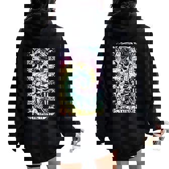 The Aunt Tarot Tie Dye Skeleton Best Aunt Mother's Day Women Oversized Hoodie Back Print | Mazezy