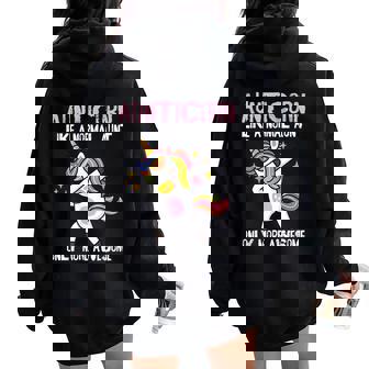 Aunticorn Como Una Tía Solo Impresionante Unicornio Dabbing Women Oversized Hoodie Back Print - Regaloses