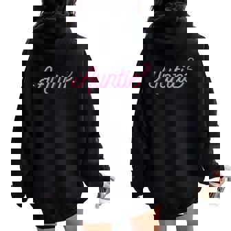 Auntie 2 Squared Aunt Of Two Twins Aunt Women Oversized Hoodie Back Print - Seseable