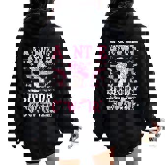 Auntie Of The Birthday CowGirl Pink Disco Rodeo Western Women Oversized Hoodie Back Print - Monsterry