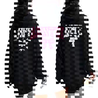 Auntie Coquette Bow Retro Pink Aesthetic Mother's Day Aunt Women Oversized Hoodie Back Print | Mazezy