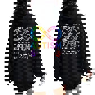 Autism Awareness Acceptance Infinity Symbol Women Women Oversized Hoodie Back Print | Mazezy