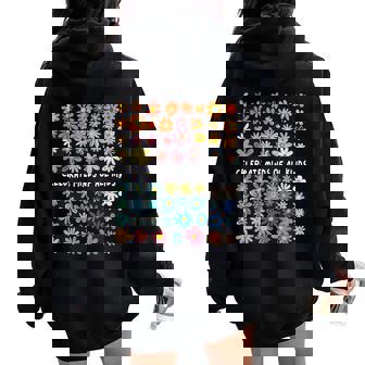 Autism Awareness Celebrate Minds Of All Kinds Wildflower Women Oversized Hoodie Back Print - Thegiftio UK