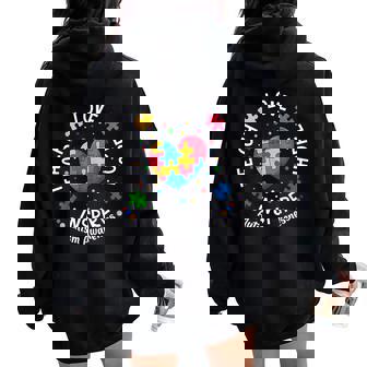 Autism Awareness Respect Love Support Blue Autism Boy Girls Women Oversized Hoodie Back Print - Seseable