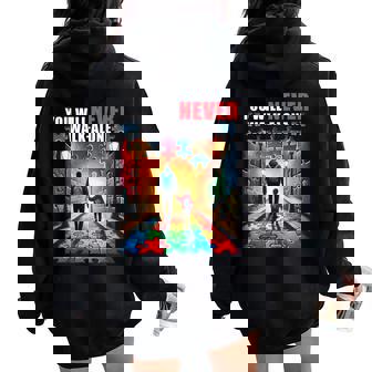 Autism Dad Mom You Ll Neverwalk Alone Support Autism Women Oversized Hoodie Back Print | Seseable UK