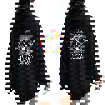 Autista Conciencia Autismo Cuello Women Oversized Hoodie Back Print - Regaloses