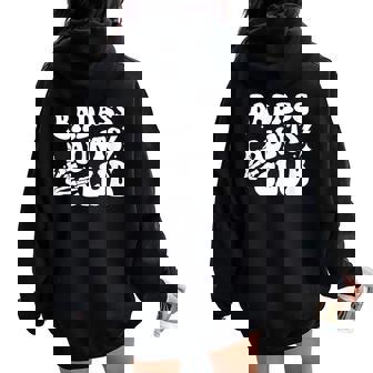 Badass Aunts Club Groovy Aunt Auntie Mother's Day Women Oversized Hoodie Back Print - Thegiftio