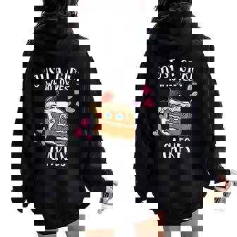Bakery Cake Lover Just A Girl Who Loves Cake Women Oversized Hoodie Back Print - Monsterry