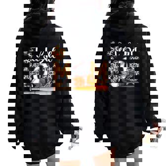 Ball Cute Mom Leopard Costume Baseball Mother's Day Women Oversized Hoodie Back Print | Mazezy
