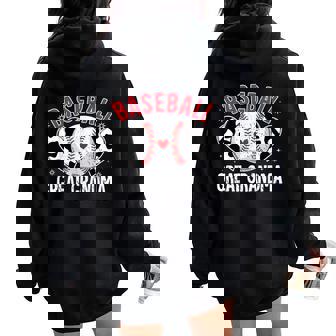 Ball Great Grandma Heart Baseball Grandma Women Oversized Hoodie Back Print - Thegiftio
