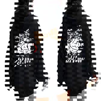 Ball Mom Baseball Volleyball Soccer Leopard Women Oversized Hoodie Back Print | Mazezy