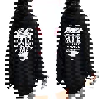 Baseball Aunt Baller Auntie Mother's Day Mom Women Women Oversized Hoodie Back Print - Seseable