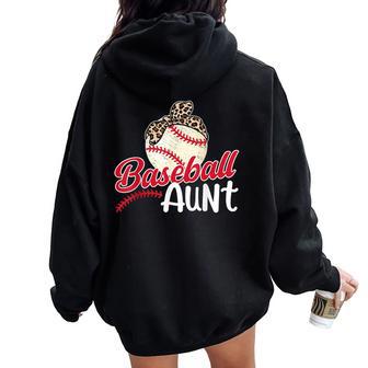 Baseball Aunt Of A Baseball Player Aunt Baseball Auntie Women Oversized Hoodie Back Print - Thegiftio UK