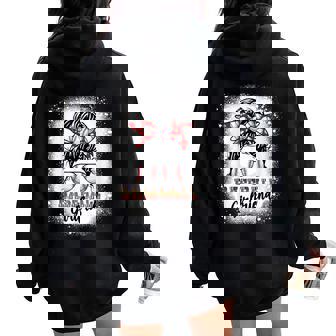 Baseball Girlfriend Messy Bun Hair Leopard Mother's Day 2025 Women Oversized Hoodie Back Print | Seseable CA