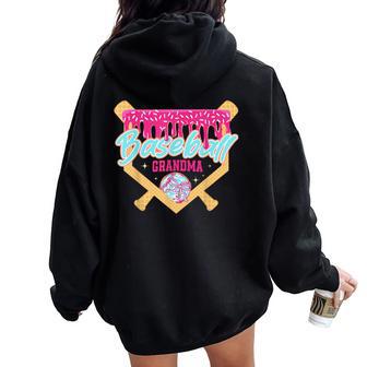Baseball Grandma Drip Ice Cream Baseball Season Mother's Day Women Oversized Hoodie Back Print - Thegiftio UK