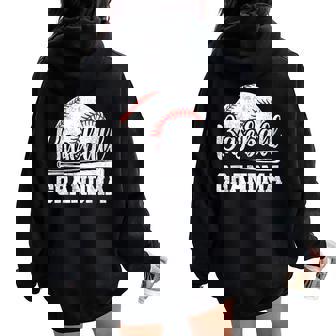 Baseball Grandma Baseball Player Game Day Mother's Day Women Oversized Hoodie Back Print | Mazezy