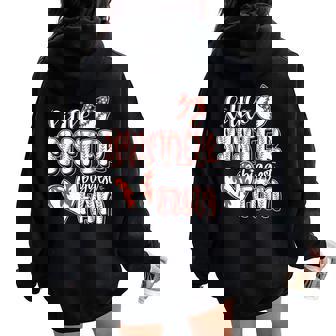 Baseball Little Sister Biggest Fan Sister Baseball Lil Sis Women Oversized Hoodie Back Print - Thegiftio UK